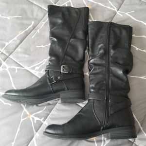 Tall black casual boots